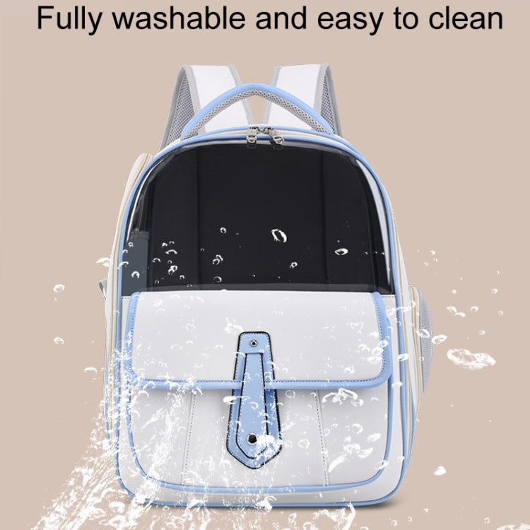 PU Pet Bag Cats And Dogs Outing Carrying Capsule Double Shoulder Backpacks(Model 6 White) - Pet Storages & Bags by PMC TechLife | Online Shopping South Africa | PMC TechLife | Buy Now Pay Later Mobicred