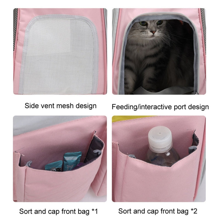 Pets Colorful Double Shoulder Bag Cats And Dogs Outing Carrying Capsule Backpacks(Model 6 Blue) - Pet Bags by PMC TechLife | Online Shopping South Africa | PMC TechLife | Buy Now Pay Later Mobicred