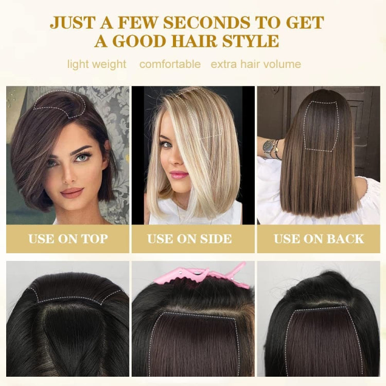 Invisible Pad Hair Roots Both Sides Puffy Wig Piece Faux Hair Extension Pad Hair Piece, Color: 20cm Dark Brown - free shipping - PMC TechLife - Order now!