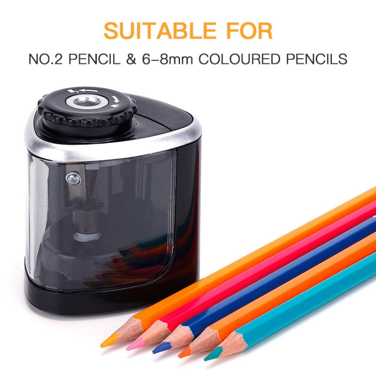 TENWIN Electrical Pencil Sharpener Student Stationery Semi-Automatic Sharpeners Battery Model(Black) - Pencil Sharpener by TENWIN | Online Shopping South Africa | PMc TechLife | Buy Now Pay Later Mobicred