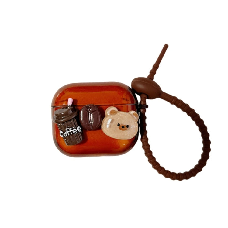 For AirPods Pro 2 Cartoon 3D Coffee Bear Headphones Case Protective Shell Cover - For AirPods Pro 2 by PMC Jewellery | Online Shopping South Africa | PMC Jewellery | Buy Now Pay Later Mobicred