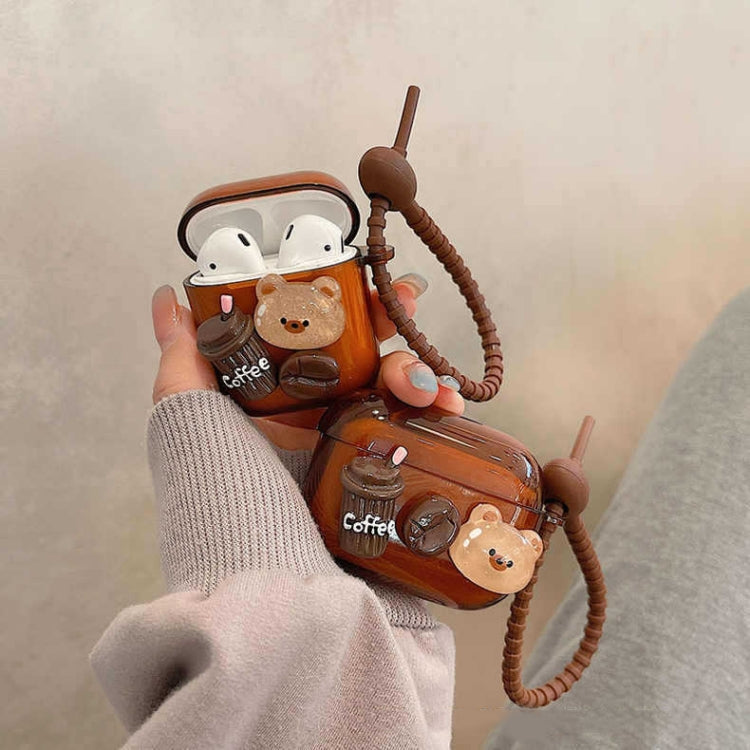 For AirPods Pro 2 Cartoon 3D Coffee Bear Headphones Case Protective Shell Cover - For AirPods Pro 2 by PMC Jewellery | Online Shopping South Africa | PMC Jewellery | Buy Now Pay Later Mobicred