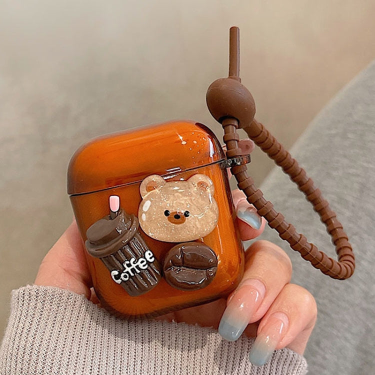 For AirPods Pro 2 Cartoon 3D Coffee Bear Headphones Case Protective Shell Cover - For AirPods Pro 2 by PMC Jewellery | Online Shopping South Africa | PMC Jewellery | Buy Now Pay Later Mobicred