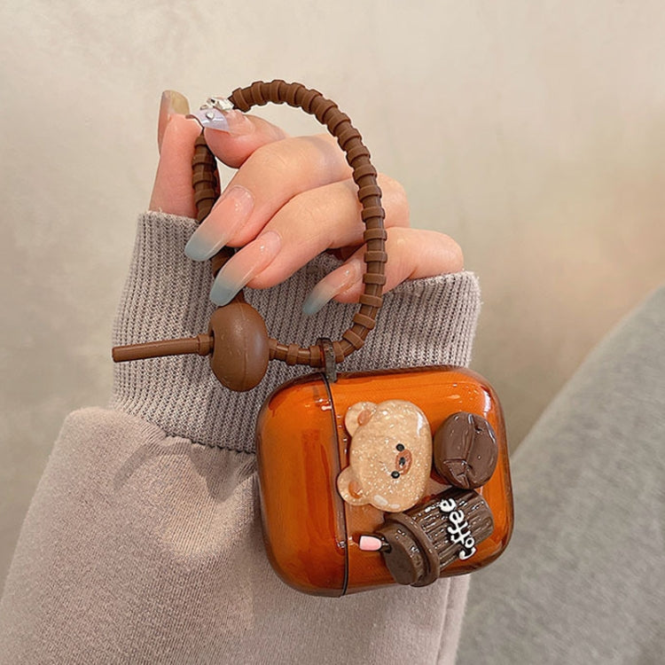 For AirPods 3 Cartoon 3D Coffee Bear Headphones Case Protective Shell Cover - For AirPods 3 by PMC Jewellery | Online Shopping South Africa | PMC Jewellery | Buy Now Pay Later Mobicred