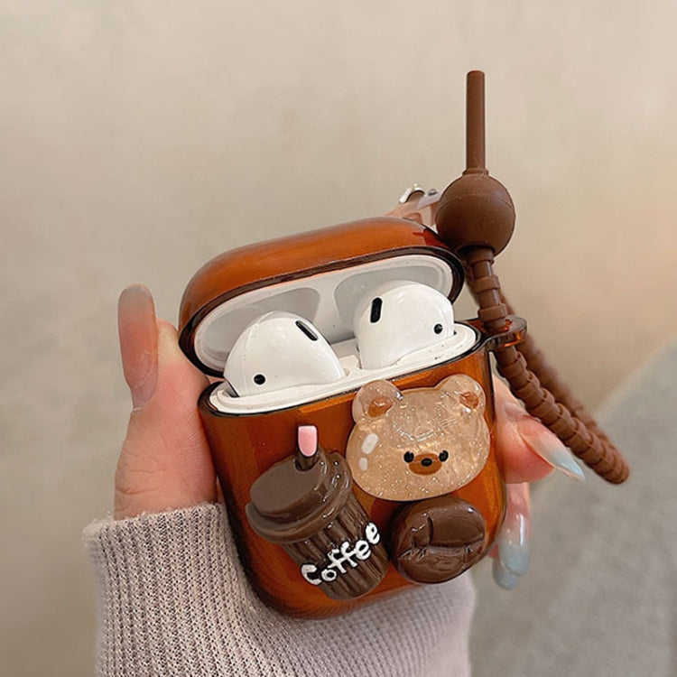 For AirPods Pro 2 Cartoon 3D Coffee Bear Headphones Case Protective Shell Cover - For AirPods Pro 2 by PMC Jewellery | Online Shopping South Africa | PMC Jewellery | Buy Now Pay Later Mobicred