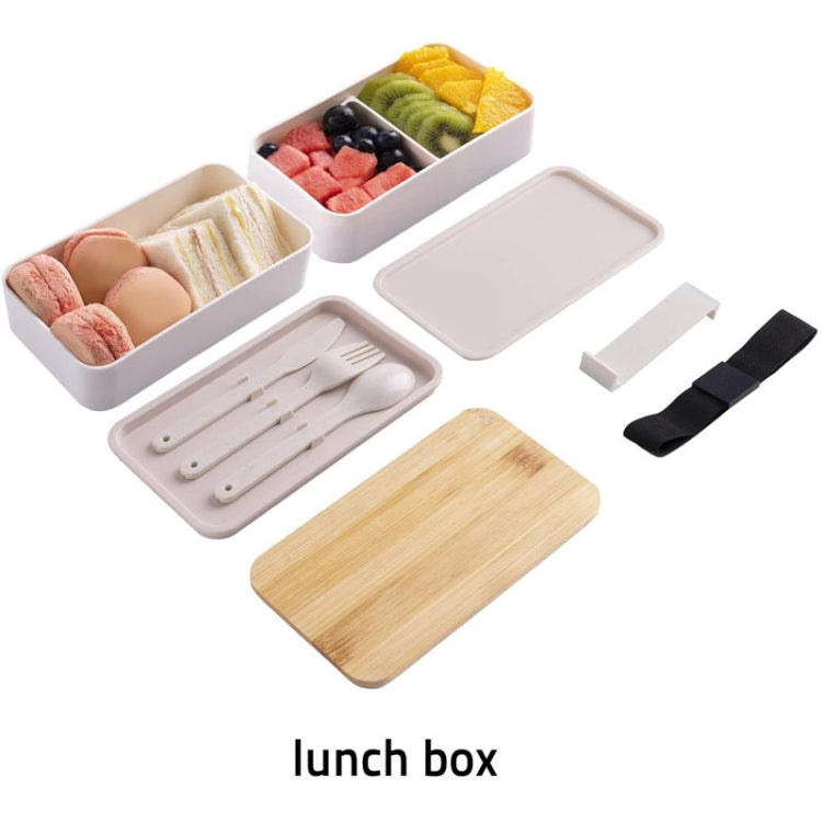 1200ml Portable Compartment Insulated Double Layer Lunch Box Microwavable Plastic Food Container, Color: With Insulation Bag Black - Cutlery Sets by PMC TechLife | Online Shopping South Africa | PMC TechLife
