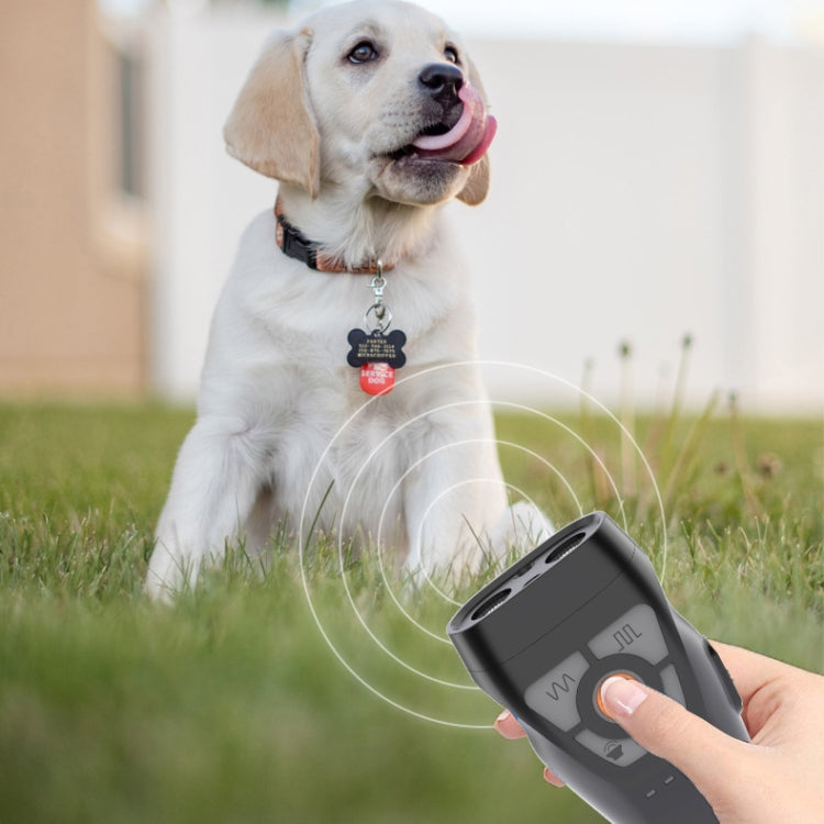 Dual Ultrasonic Repeller Pet Stop Barker With Mobile Power Supply Flashing Lighting Horn Function(Black) - Training Aids by PMC TechLife | Online Shopping South Africa | PMC TechLife | Buy Now Pay Later Mobicred