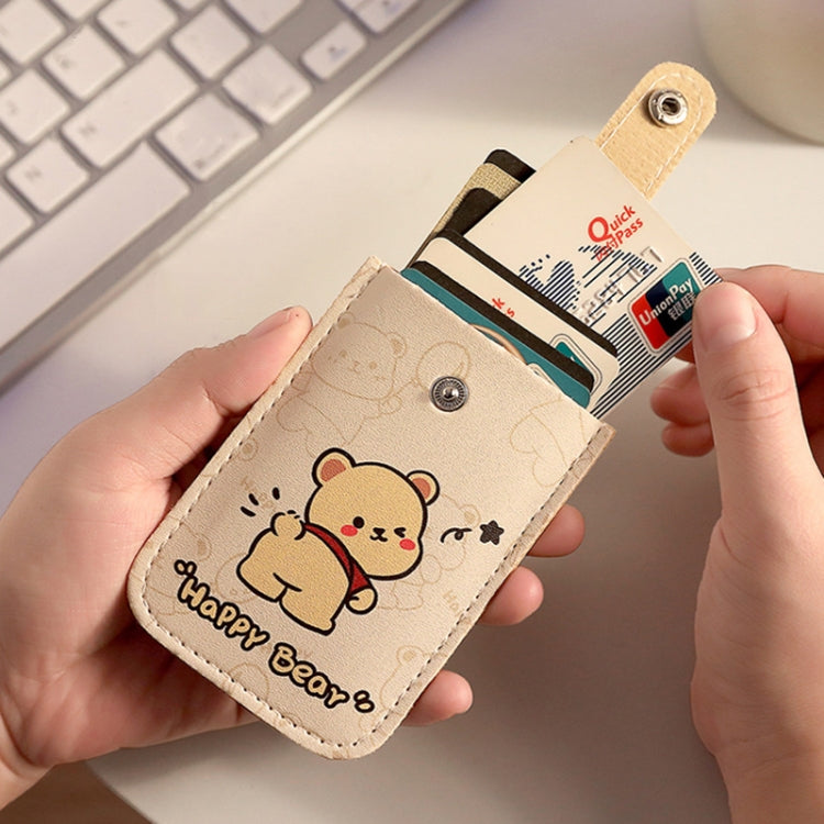 Pull-out Multi-card Slot ID Card Holder  Large Capacity Cartoon Card Bag, Color: Bear - Card & Passport Bags by PMC TechLife | Online Shopping South Africa | PMC TechLife