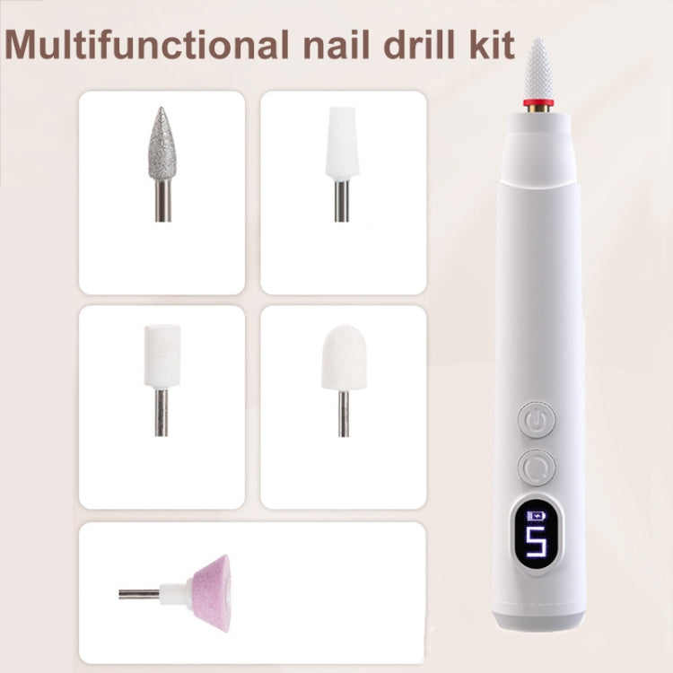 HX-10 LED Digital Display Multifunctional Nail Polisher Polishing and Exfoliating Manicure Tools(White) - Grinding Tools & Accessories by PMC TechLife | Online Shopping South Africa | PMC TechLife | Buy Now Pay Later Mobicred