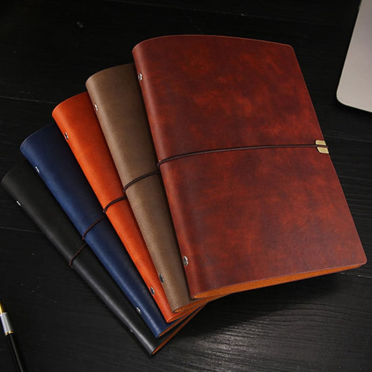 A6 Business Office Loose Leaf Notes Student Conference Diary Recording Notebooks(Red Brown) - free shipping - PMC TechLife - Order now!