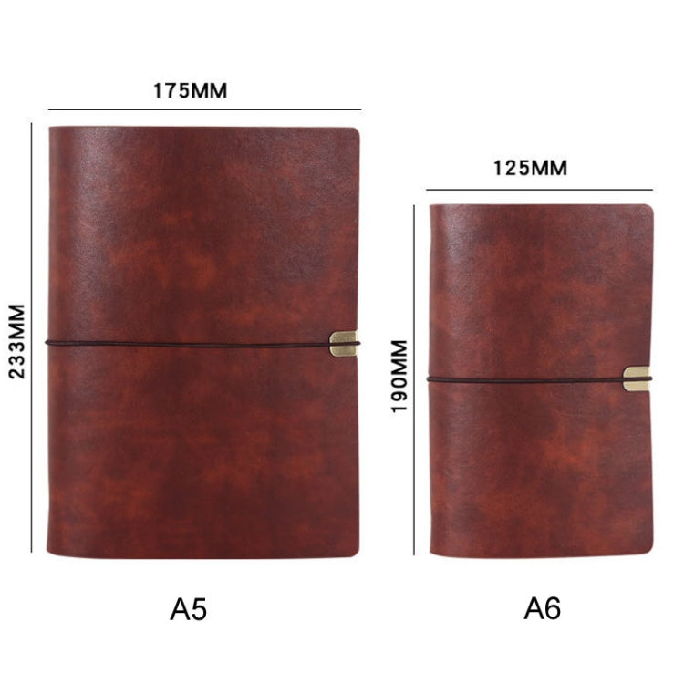 A6 Business Office Loose Leaf Notes Student Conference Diary Recording Notebooks(Red Brown) - free shipping - PMC TechLife - Order now!