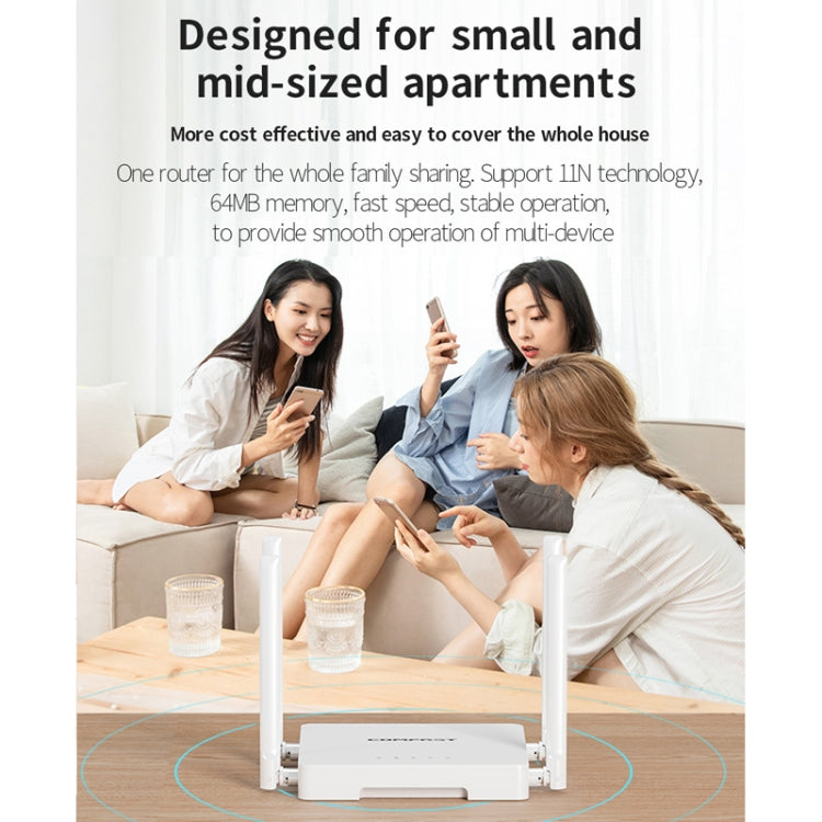 COMFAST CF-N1 V2  300Mbps WIFI4 Wireless Router With 1 Wan + 4 Lan RJ45 Ports,EU Plug - free shipping - PMC Jewellery - Order now!