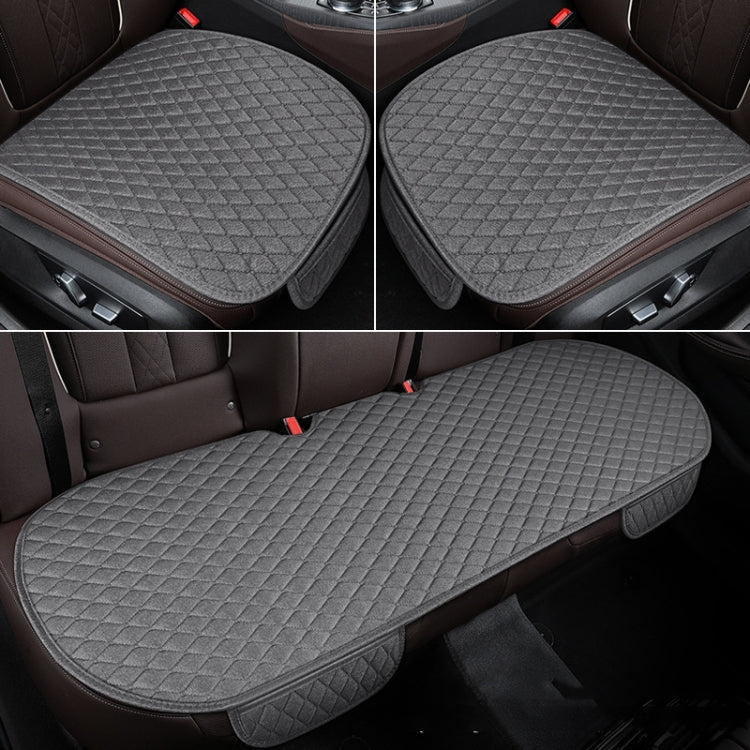 Non-Slip Rhombus Imitation Linen Car Seat Cushion, Color: Gray Front Row - Seat Accessories by PMC TechLife | Online Shopping South Africa | PMC TechLife | Buy Now Pay Later Mobicred