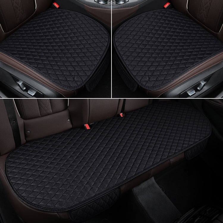 Non-Slip Rhombus Imitation Linen Car Seat Cushion, Color: Black Back Row - Seat Accessories by PMC TechLife | Online Shopping South Africa | PMC TechLife | Buy Now Pay Later Mobicred