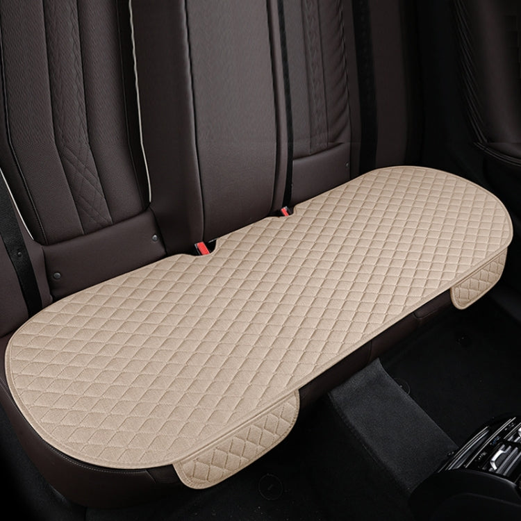 Non-Slip Rhombus Imitation Linen Car Seat Cushion, Color: Beige Back Row - Seat Accessories by PMC TechLife | Online Shopping South Africa | PMC TechLife | Buy Now Pay Later Mobicred