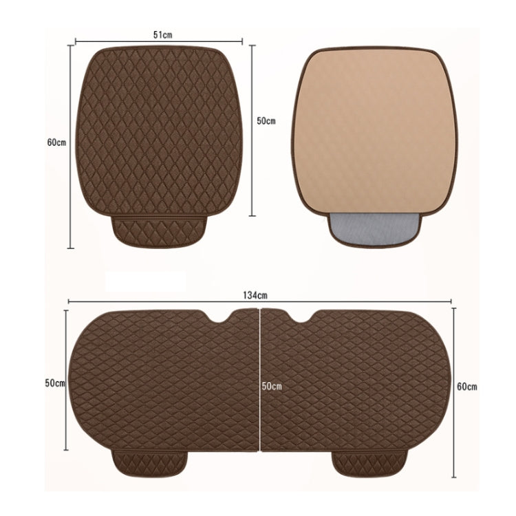 Non-Slip Rhombus Imitation Linen Car Seat Cushion, Color: Gray Back Row - Seat Accessories by PMC TechLife | Online Shopping South Africa | PMC TechLife | Buy Now Pay Later Mobicred
