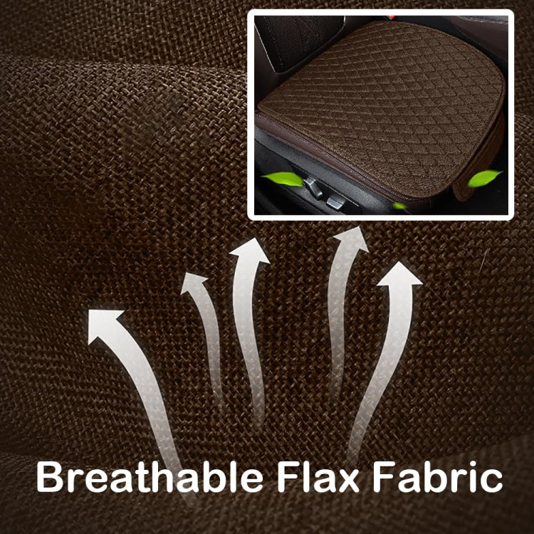Non-Slip Rhombus Imitation Linen Car Seat Cushion, Color: Black Front Row - Seat Accessories by PMC TechLife | Online Shopping South Africa | PMC TechLife | Buy Now Pay Later Mobicred