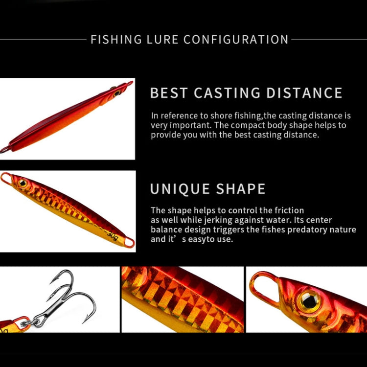 PROBEROS LF128 Long Casting Lure Iron Plate Lead Fish Freshwater Sea Fishing Warp Bass Metal Sequins Baits, Size: 30g(Color E) - Fishing Lures by PROBEROS | Online Shopping South Africa | PMC TechLife | Buy Now Pay Later Mobicred