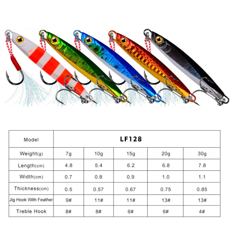 PROBEROS LF128 Long Casting Lure Iron Plate Lead Fish Freshwater Sea Fishing Warp Bass Metal Sequins Baits, Size: 30g(Color E) - Fishing Lures by PROBEROS | Online Shopping South Africa | PMC TechLife | Buy Now Pay Later Mobicred