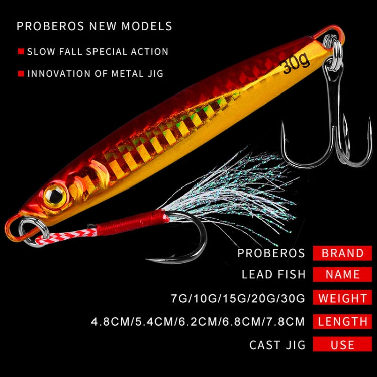 PROBEROS LF128 Long Casting Lure Iron Plate Lead Fish Freshwater Sea Fishing Warp Bass Metal Sequins Baits, Size: 30g(Color E) - Fishing Lures by PROBEROS | Online Shopping South Africa | PMC TechLife | Buy Now Pay Later Mobicred