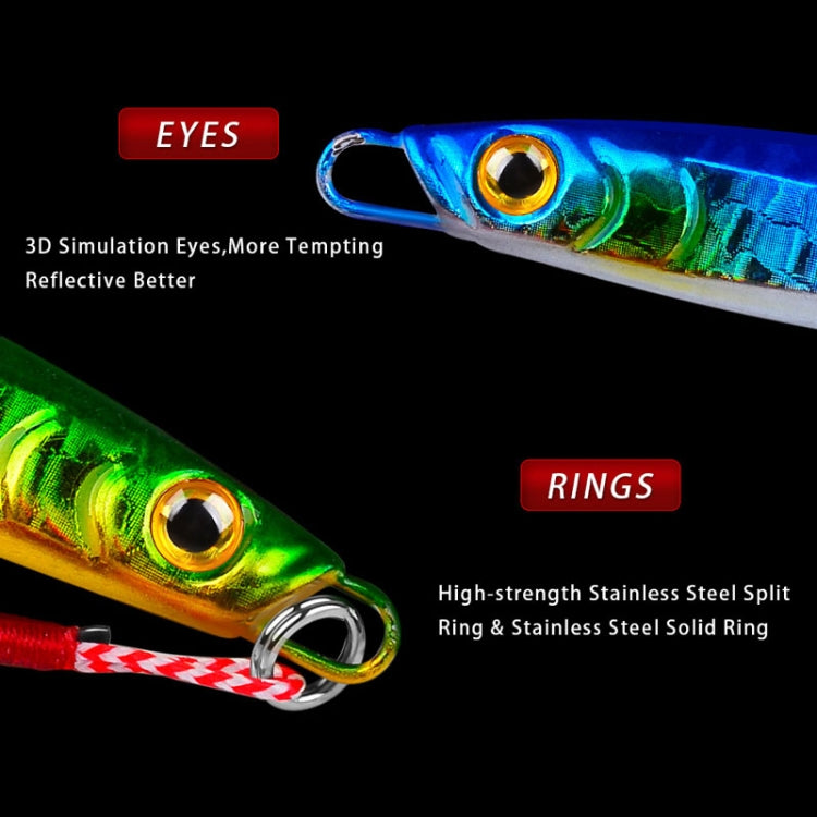 PROBEROS LF128 Long Casting Lure Iron Plate Lead Fish Freshwater Sea Fishing Warp Bass Metal Sequins Baits, Size: 7g(Color E) - Fishing Lures by PROBEROS | Online Shopping South Africa | PMC TechLife | Buy Now Pay Later Mobicred