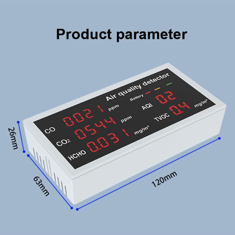 5-in-1 Indoor Home Portable Air Monitor TVOC Formaldehyde Detector(W17A Light Gray) - Air & Water Quality Tester by PMC TechLife | Online Shopping South Africa | PMC TechLife | Buy Now Pay Later Mobicred