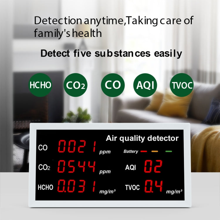5-in-1 Indoor Home Portable Air Monitor TVOC Formaldehyde Detector(W17 White) - Air & Water Quality Tester by PMC TechLife | Online Shopping South Africa | PMC TechLife | Buy Now Pay Later Mobicred