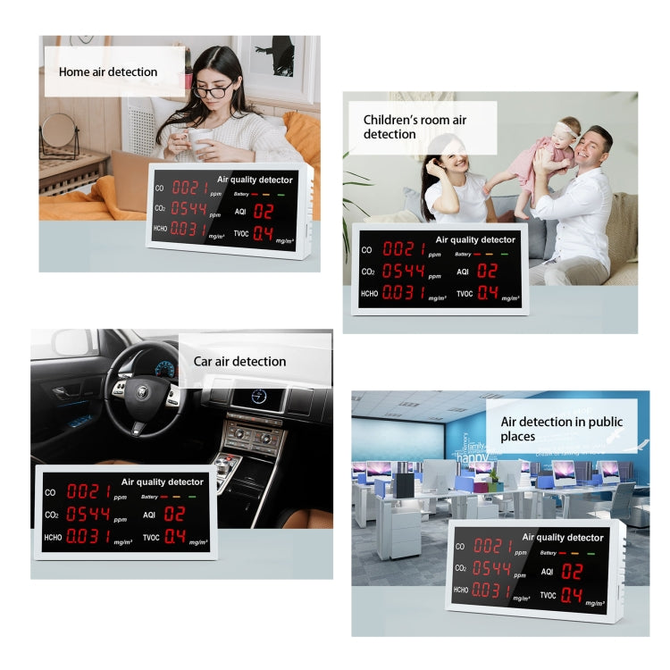 5-in-1 Indoor Home Portable Air Monitor TVOC Formaldehyde Detector(W17 White) - Air & Water Quality Tester by PMC TechLife | Online Shopping South Africa | PMC TechLife | Buy Now Pay Later Mobicred