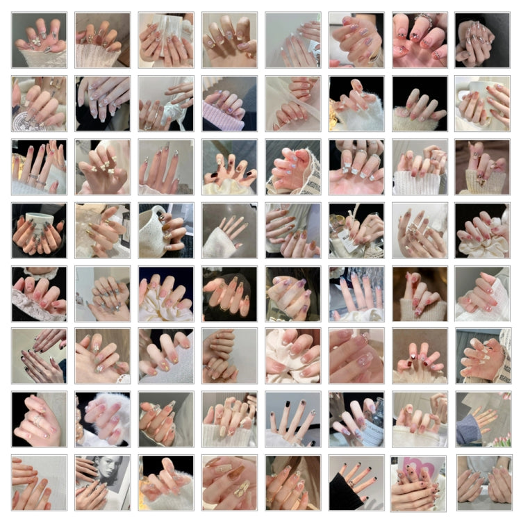 24pcs/box Handmade Nail Glitter Nail Jelly Glue Finished Patch, Color: BY49(Wear Tool Bag) - free shipping - PMC Jewellery - Order now!