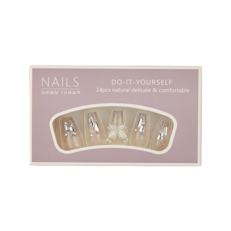 24pcs/box Handmade Nail Glitter Nail Jelly Glue Finished Patch, Color: BY95(Wear Tool Bag) - free shipping - PMC Jewellery - Order now!