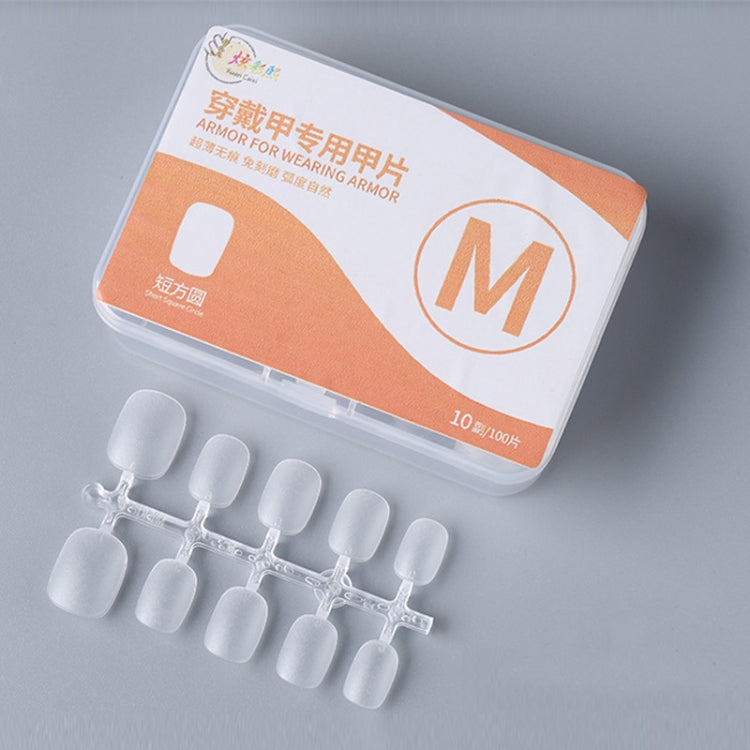 10pairs Of 100pcs/Box Frosted False Nails Artificial Tip, Shape: Short Square Circle M - free shipping - PMC Jewellery - Order now!