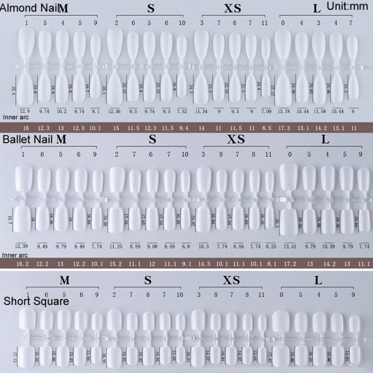 10pairs Of 100pcs/Box Frosted False Nails Artificial Tip, Shape: Almond Nail XS - free shipping - PMC Jewellery - Order now!