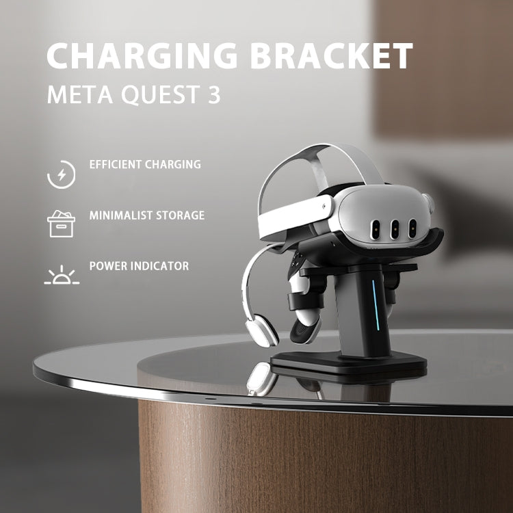 For Meta Quest 3 / 2 / Pro Charging Storage Stand With RGB Lights(Black) - VR Accessories by PMC TechLife | Online Shopping South Africa | PMC TechLife