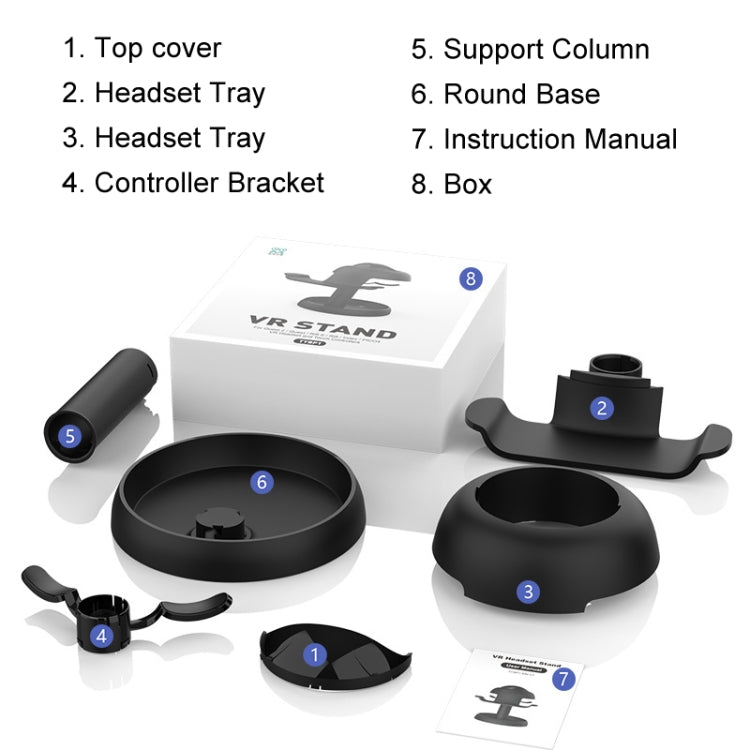 AMVR TYBP1 VR Desktop Storage Display Rack For Apple Vision Pro / Meta Quest 3 / Pico 4 / PlayStation VR 2(Black) - free shipping - PMC TechLife - Order now!