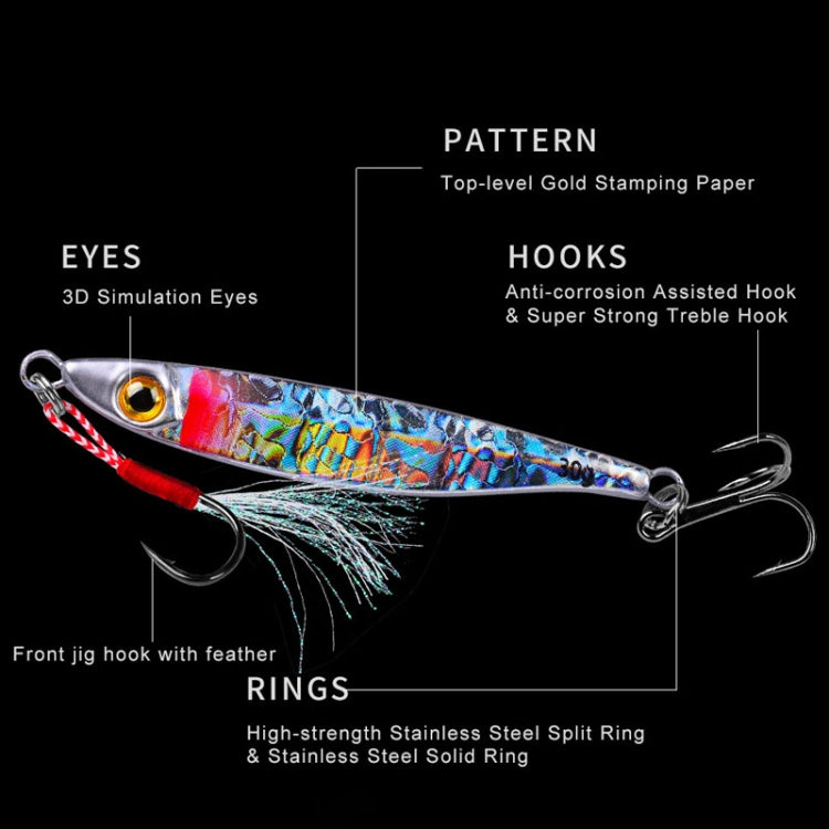 PROBEROS LF126 Long Casting Lead Fish Bait Freshwater Sea Fishing Fish Lures Sequins, Weight: 30g(Color B) - Fishing Lures by PROBEROS | Online Shopping South Africa | PMC TechLife | Buy Now Pay Later Mobicred