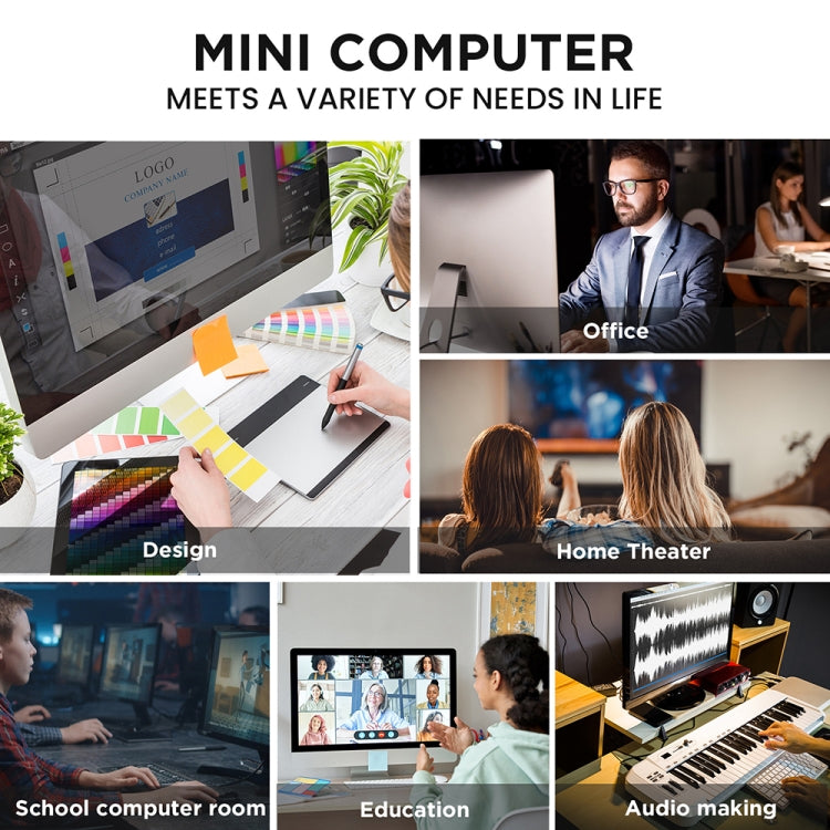 N100/DDR5 12th AlderLake-N100 Dual 4K60Hz Office And Home Mini PC, Spec: 12G+128G /US Plug - Windows Mini PCs by PMC TechLife | Online Shopping South Africa | PMC TechLife | Buy Now Pay Later Mobicred