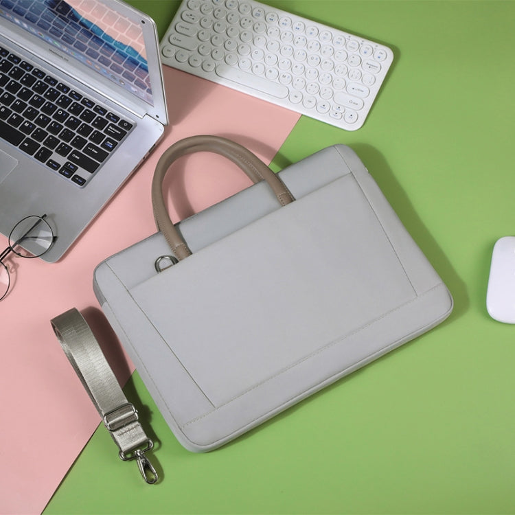 14 -14.6 Inch Oxford Cloth Laptop Bag Crossbody Carrying Case Briefcase(Gray) - free shipping - PMC Jewellery - Order now!