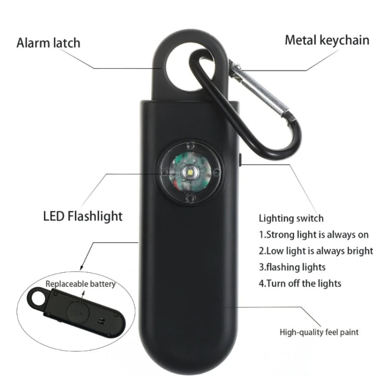 Women Personal Anti-pervert Alarm Outdoor LED Flashing Light Alarm(Black) - Anti-lost Alarm by PMc TechLife | Online Shopping South Africa | PMc TechLife | Buy Now Pay Later Mobicred