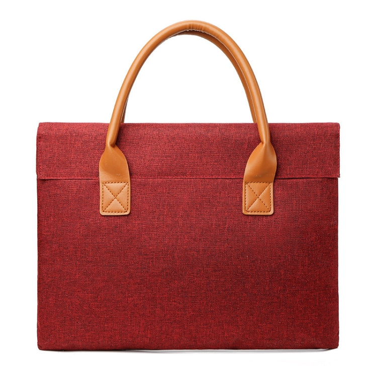 13.3 Inch Oxford Cloth Lightweight Portable Laptop Bag With PU Handle(Red) - 13.3 inch by PMC Jewellery | Online Shopping South Africa | PMC Jewellery | Buy Now Pay Later Mobicred