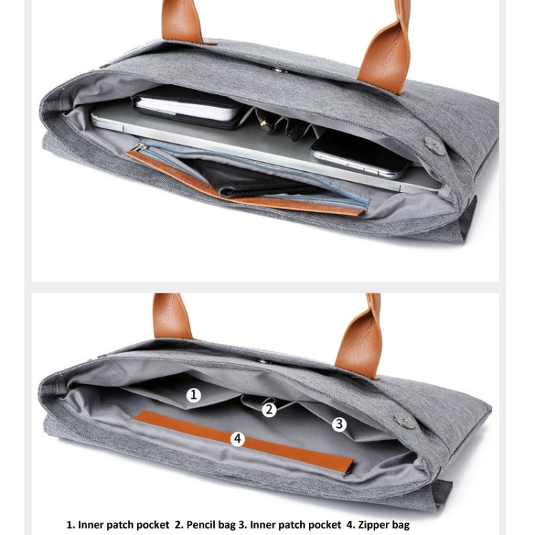 13.3 Inch Oxford Cloth Lightweight Portable Laptop Bag With PU Handle(Blue) - 13.3 inch by PMC Jewellery | Online Shopping South Africa | PMC Jewellery | Buy Now Pay Later Mobicred