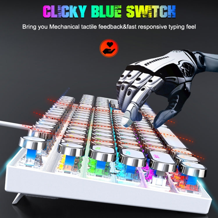 T-WOLF T75 104 Keys Adjustable RGB Light Computer Game Wired Mechanical Keyboard(White) - free shipping - PMC Jewellery - Order now!