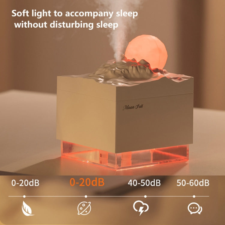 Moon Meteorite Mini Humidifier With Colorful Night Light(White) - free shipping - PMC TechLife - Order now!