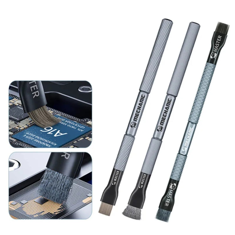 MECHANIC Cell Phone Motherboard Chip Degumming Brush PCB De-Tin Cleaning Cylinder Long Handle Brush, Style: Double-ended Sideburns+Steel Wire - Brushes by MECHANIC | Online Shopping South Africa | PMC TechLife