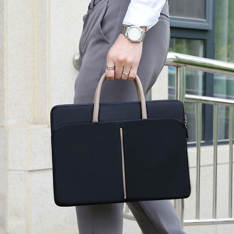 13 -13.3 Inch Oxford Cloth Laptop Bag Mens Womens Briefcase with PU Handle(Gray Green) - 13.3 inch by PMC Jewellery | Online Shopping South Africa | PMC Jewellery | Buy Now Pay Later Mobicred