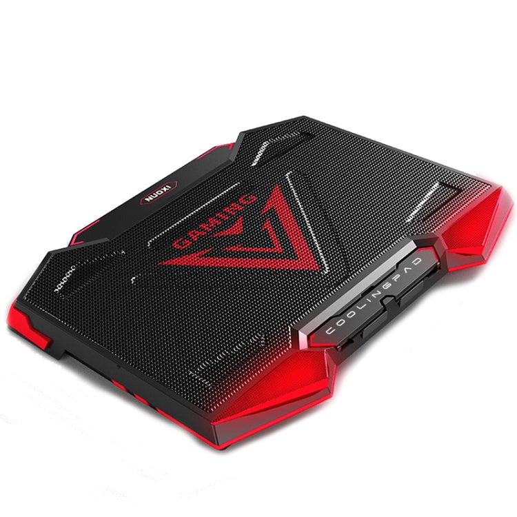 NUOXI 5 Fans Laptop Radiator Bracket Height Adjustable with Dual USB Ports(Black and Red) - free shipping - PMC Jewellery - Order now!