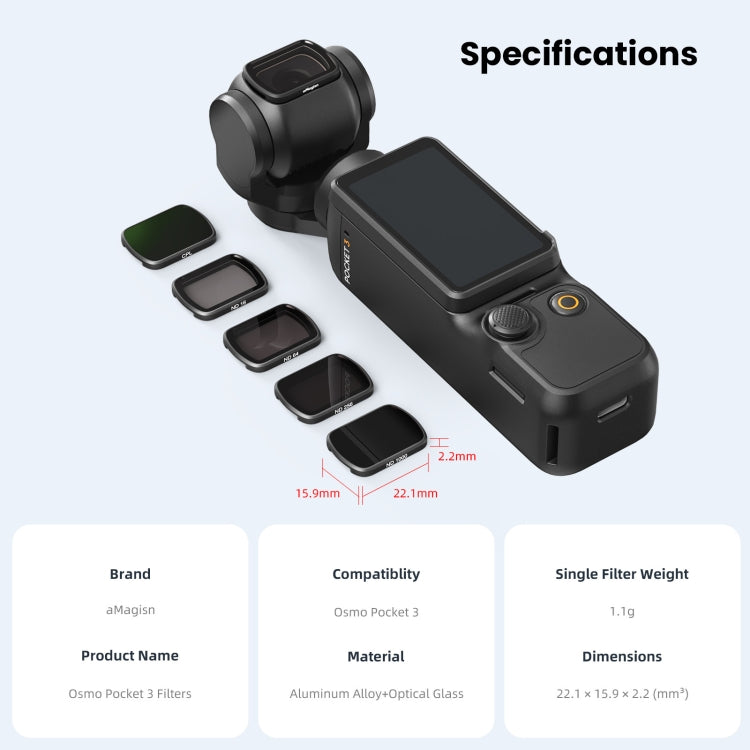 For DJI Osmo Pocket 3 aMagisn HD Double Sided Coated Filters Sports Camera Protective Goggles, Style: CPL - Lens Accessories by aMagisn | Online Shopping South Africa | PMC TechLife | Buy Now Pay Later Mobicred