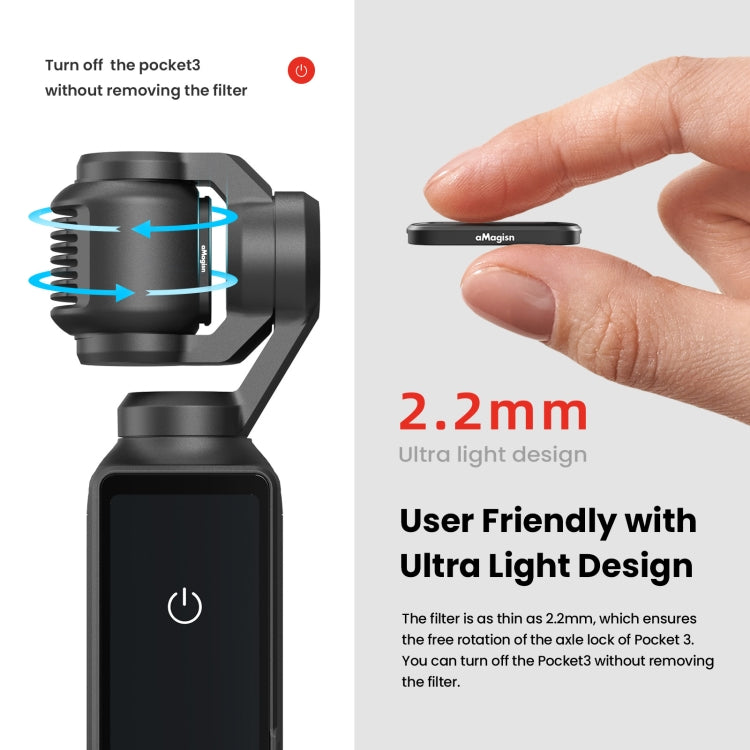 For DJI Osmo Pocket 3 aMagisn HD Double Sided Coated Filters Sports Camera Protective Goggles, Style: ND16+ND64+ND256 + CPL - free shipping - PMC TechLife - Order now!