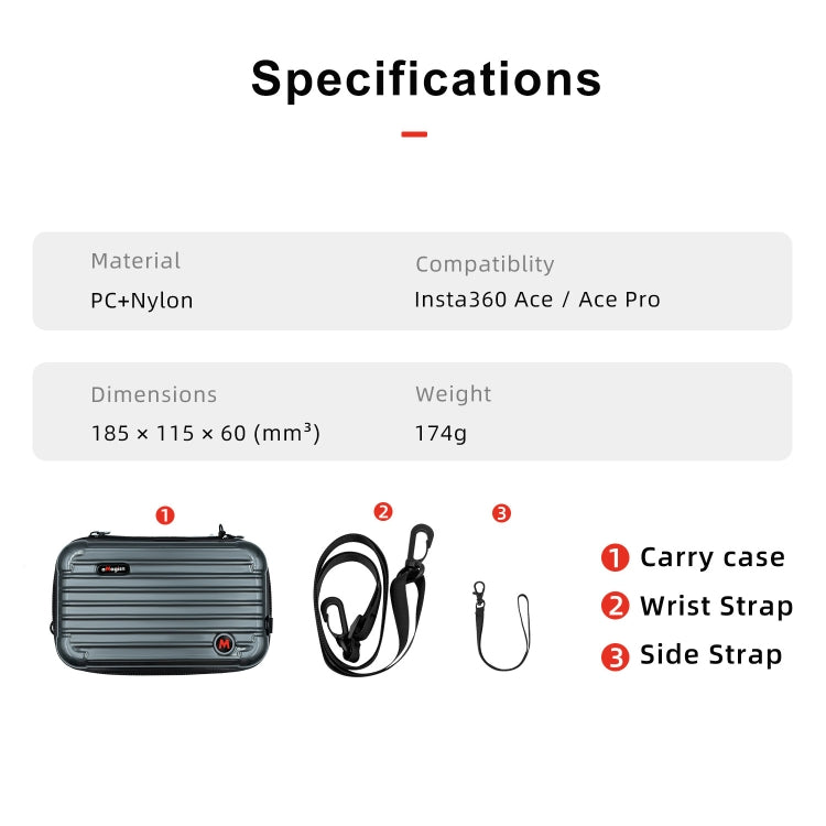 For Insta360 Ace / Ace Pro aMagisn Small Organizer Bag Sports Camera Protective Accessories(Deep Gray) - Case & Bags by aMagisn | Online Shopping South Africa | PMC TechLife | Buy Now Pay Later Mobicred