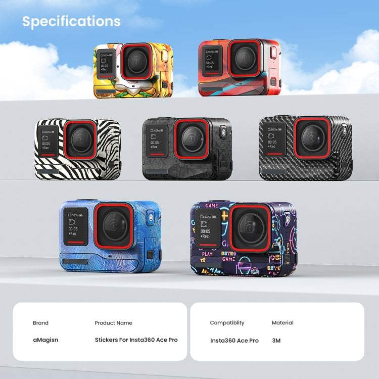For Insta360 Ace Pro aMagisn Body Sticker Sports Camera Accessories(Carbon Fiber) - Protective Film & Stickers by aMagisn | Online Shopping South Africa | PMC TechLife | Buy Now Pay Later Mobicred
