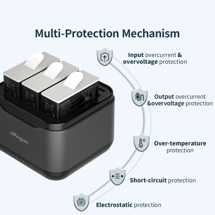 AMagisn Battery Charger Charging Seat For GoPro HERO12 Black /11 Black /10 Black /9 Black - Charger by aMagisn | Online Shopping South Africa | PMC TechLife | Buy Now Pay Later Mobicred